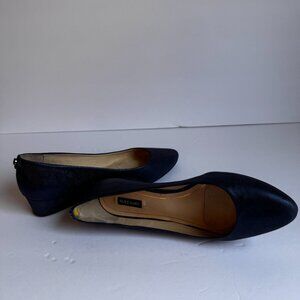 Womens Alex Marie Blue Leather Wedge Shoes Size 7M